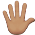 🖐🏽 hand with fingers splayed: medium skin tone display on Apple